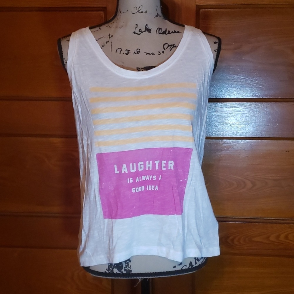 White Graphic Tank